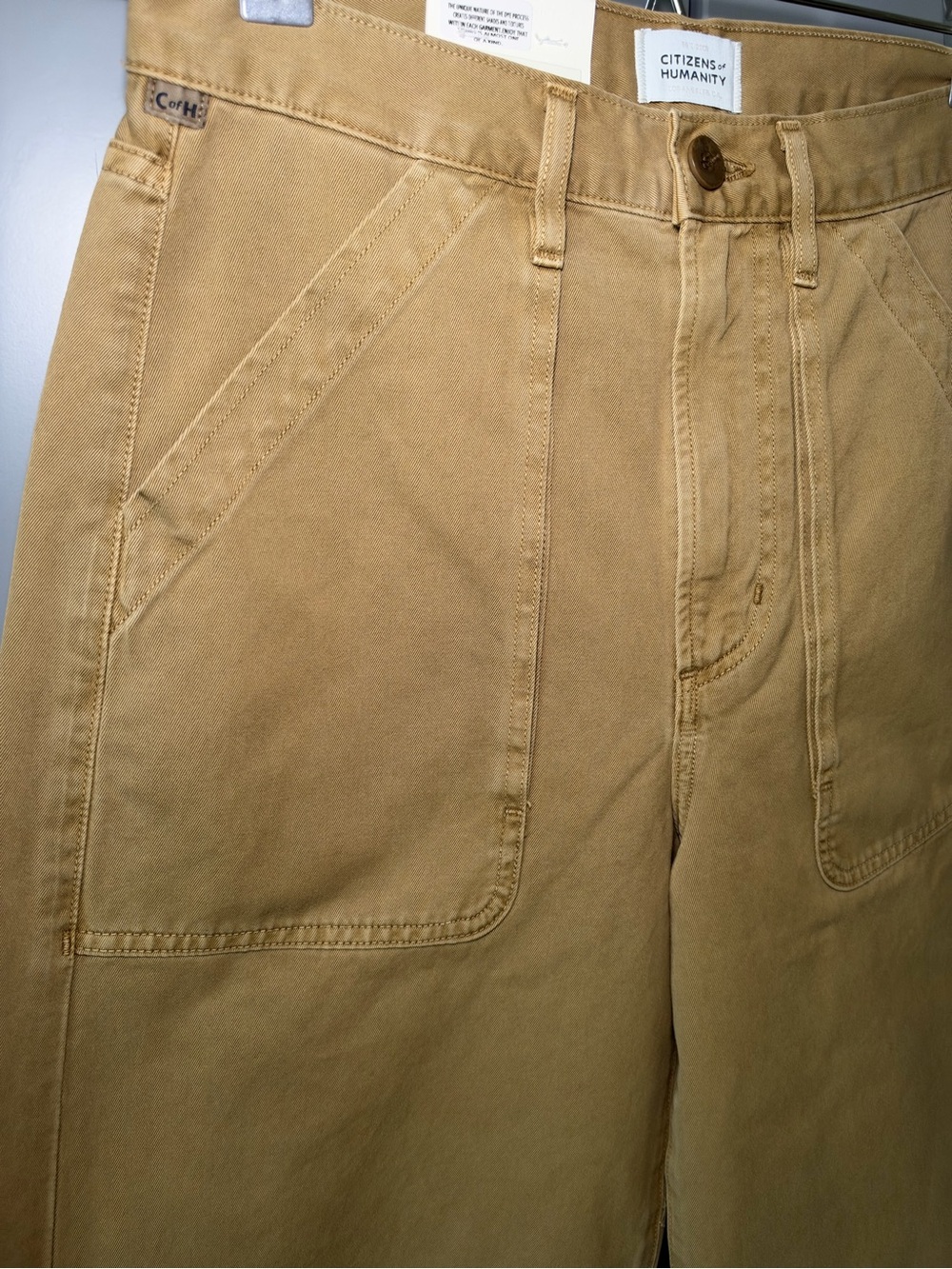 CITIZENS OF HUMANITY Wide-Leg High-Rise Pants in Khaki/Tan AYLA CARGO Size 27 - Picture 3 of 10